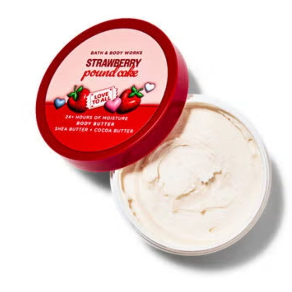 🛍BOGO 50% OFF🍓🧈🧴NWT‼️Bath & Body Works "Strawberry Pound Cake" Body Butter - Picture 6 of 7